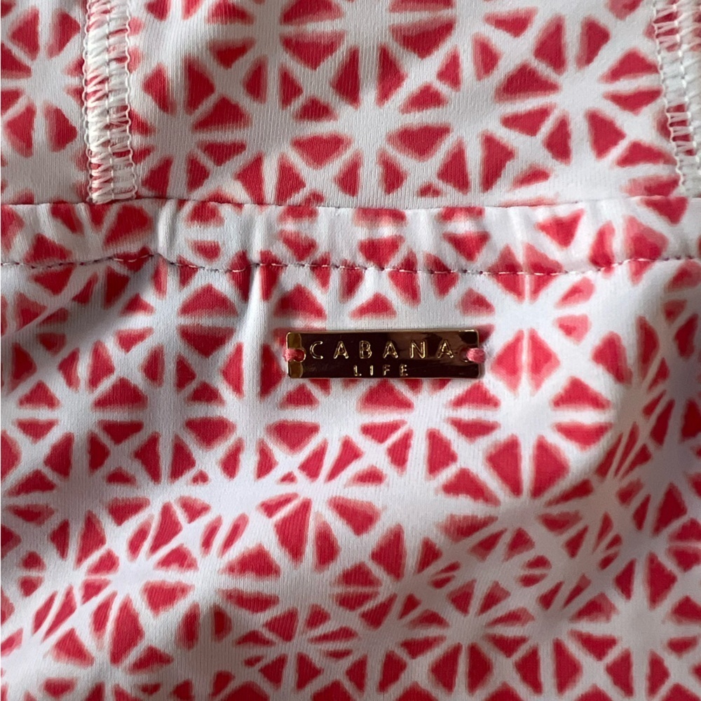 Cabana Life Algarve Hooded Cover Up Dress in Coral Pink/White, size S - Picture 12 of 13